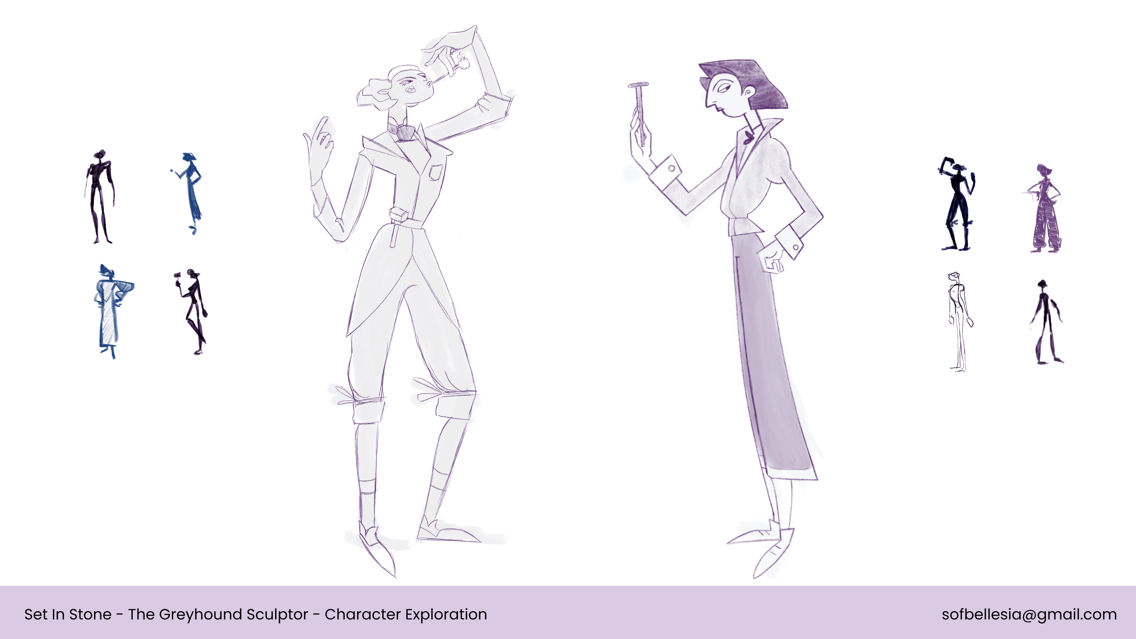 Sofia Bellesia- Set in Stone- Character Design Exploration of the main character the Artist