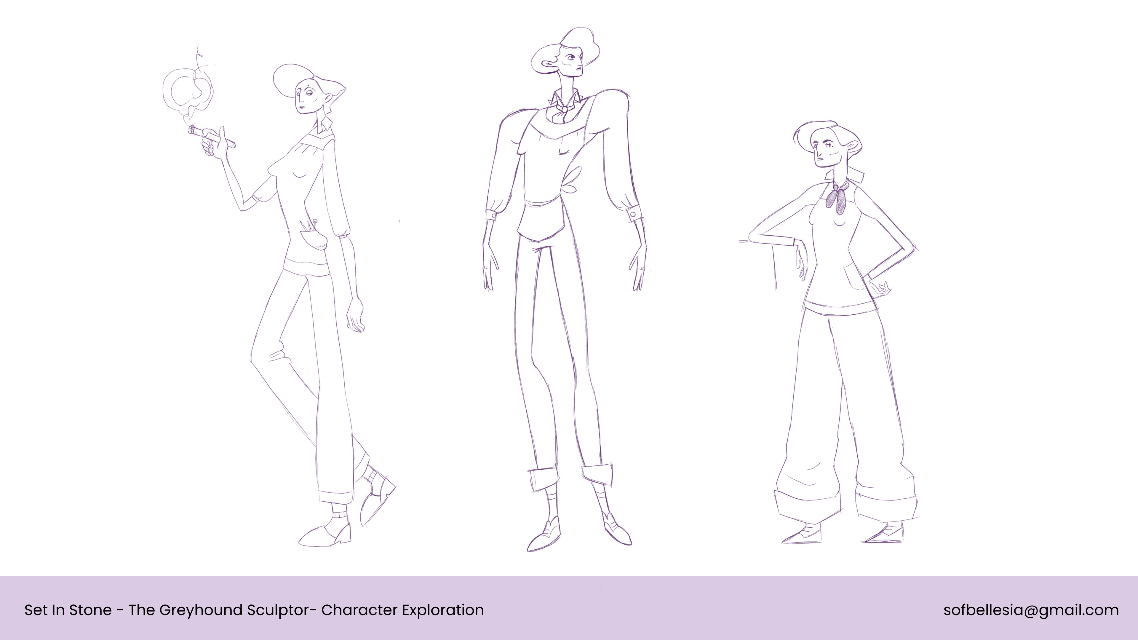 Sofia Bellesia- Set in Stone- Character Design Exploration of the main character the Artist