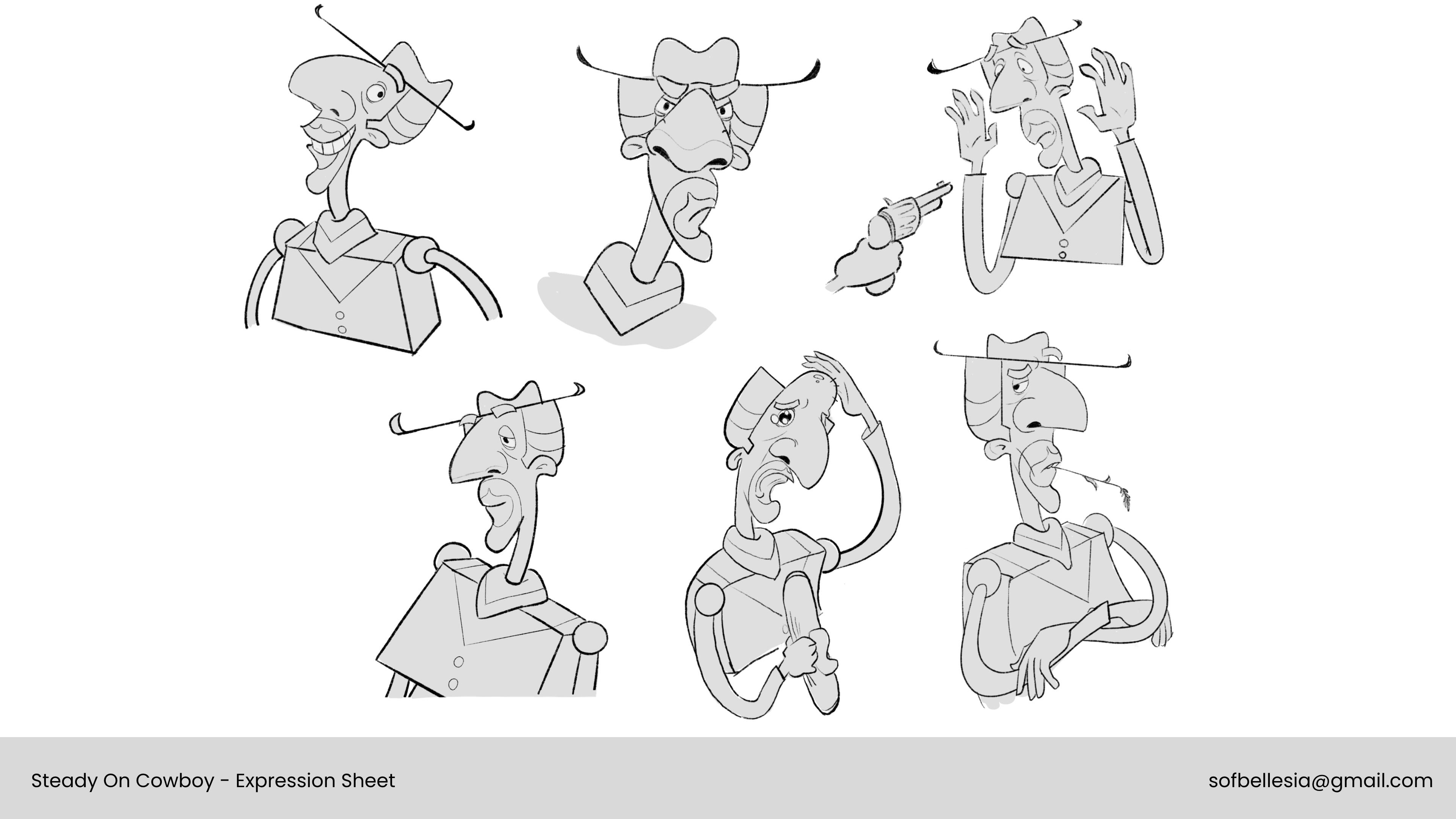 Sofia Bellesia- Steady on Cowboy- Cowboy Design Expression sheet