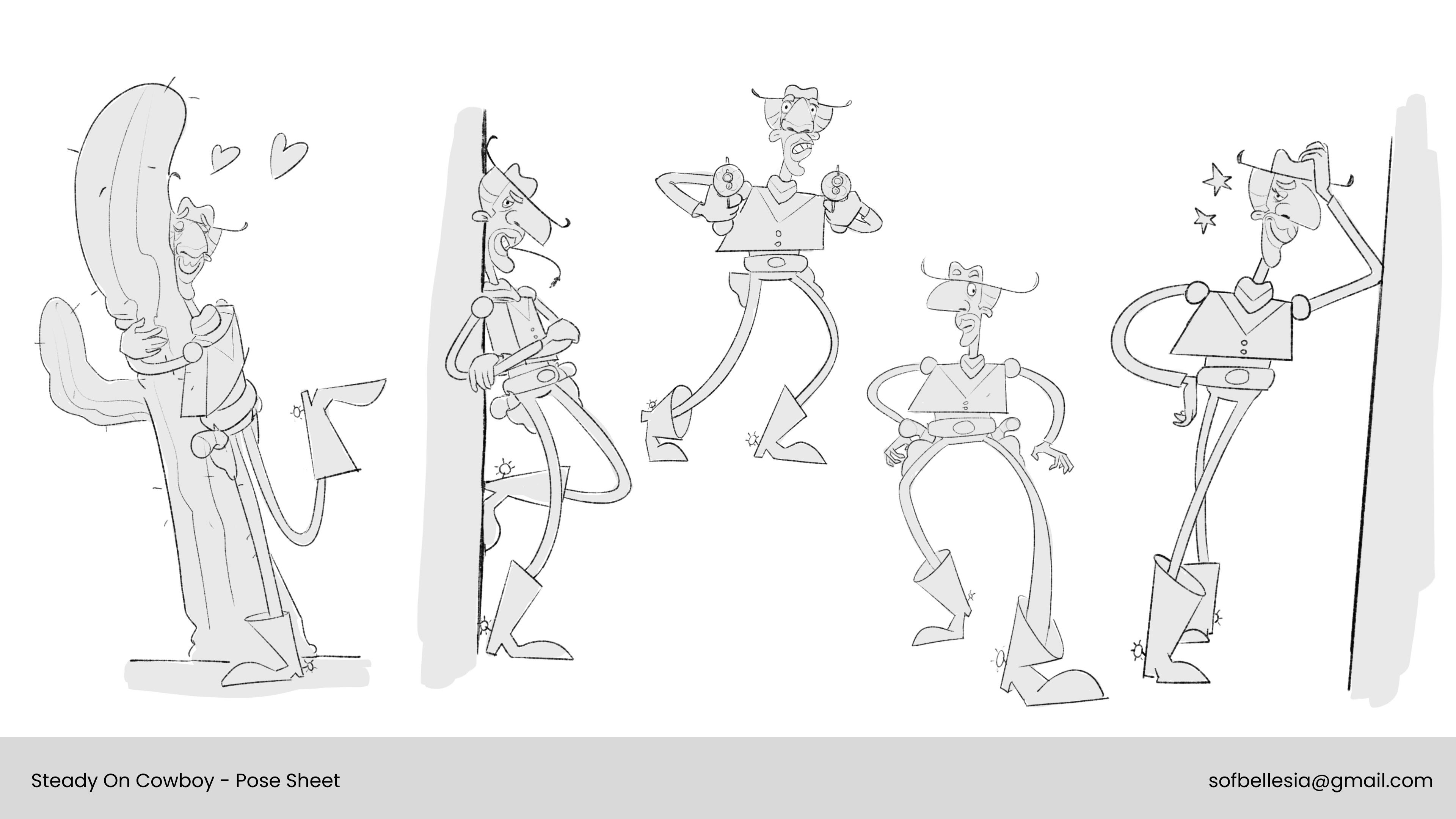 Sofia Bellesia- Steady on Cowboy- Cowboy Design Pose sheet