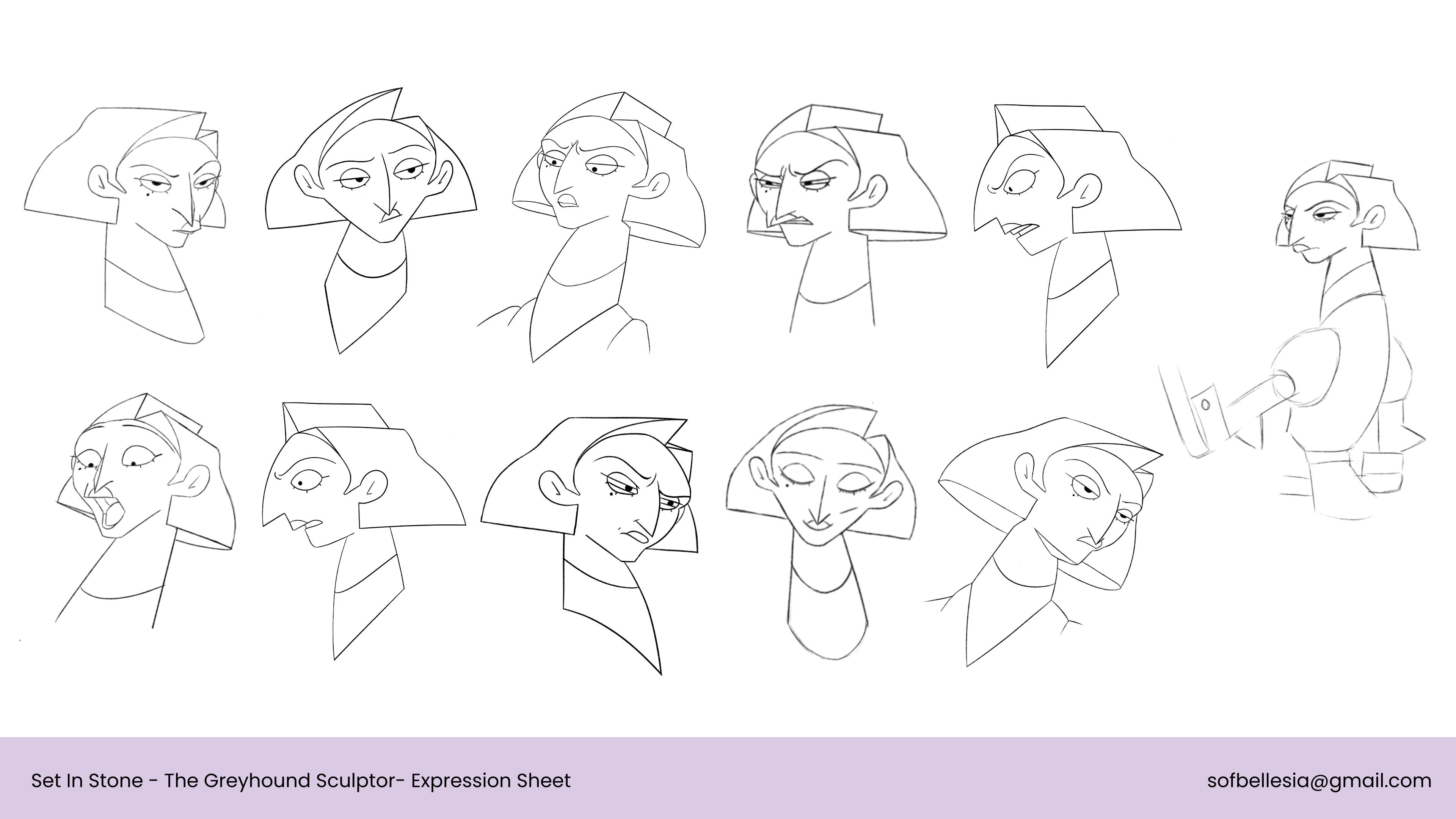 Sofia Bellesia- Set in Stone- Character Design Exploration of the main character the Artist