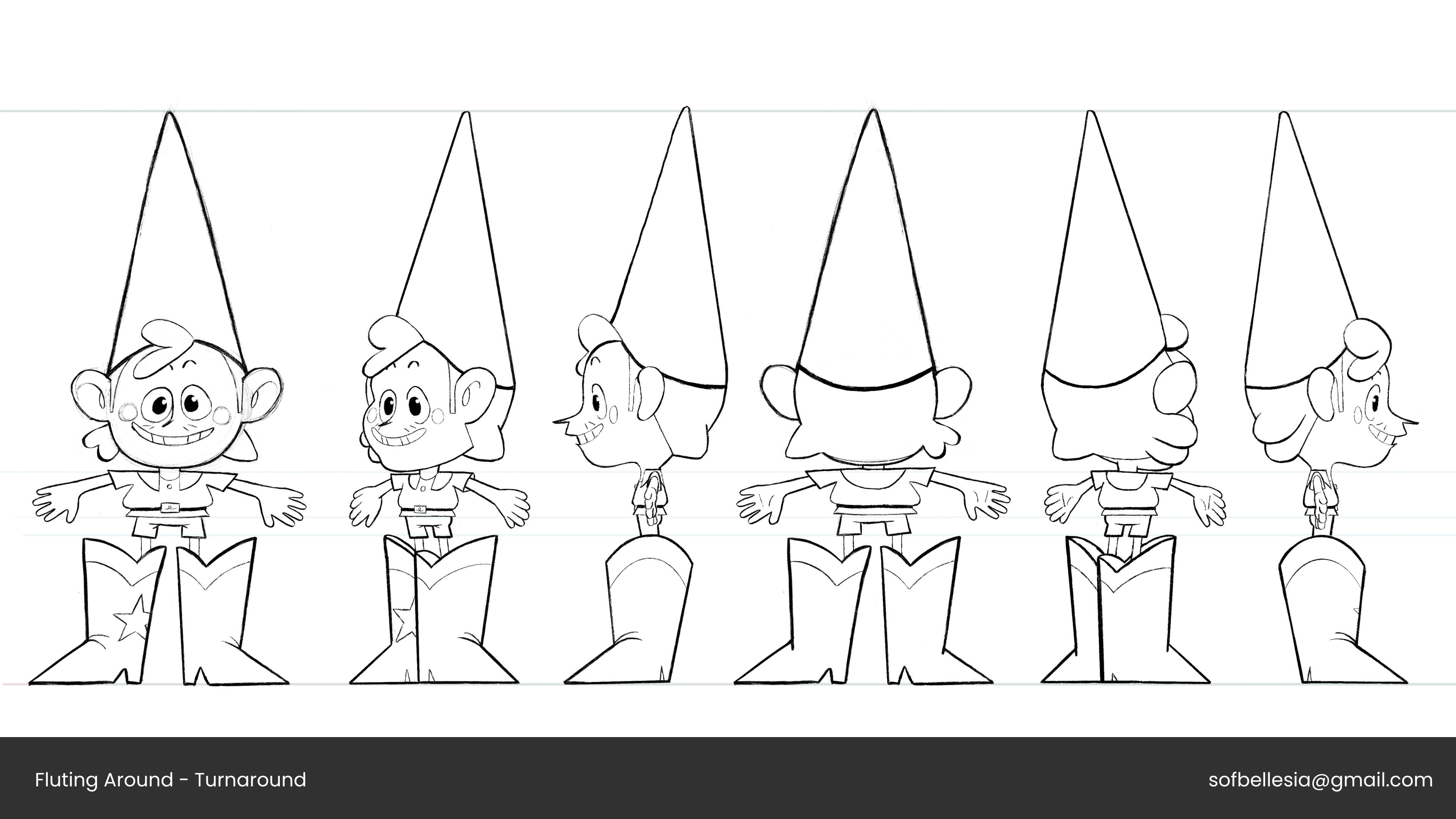 Sofia Bellesia- Fluting Around- Gnome Character Design Turnaround