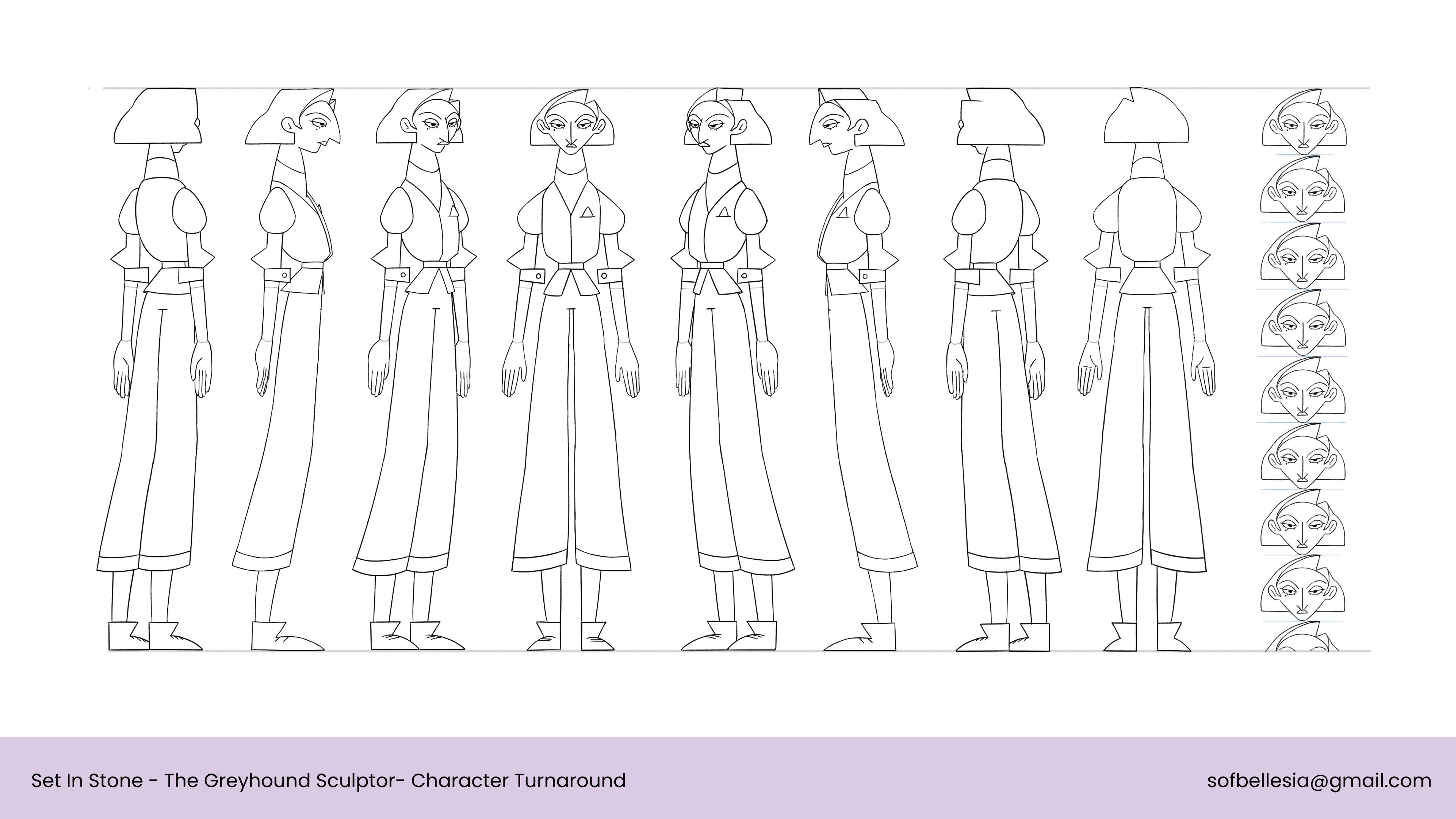 Sofia Bellesia- Set in Stone- Turnaround of the main character the Artist