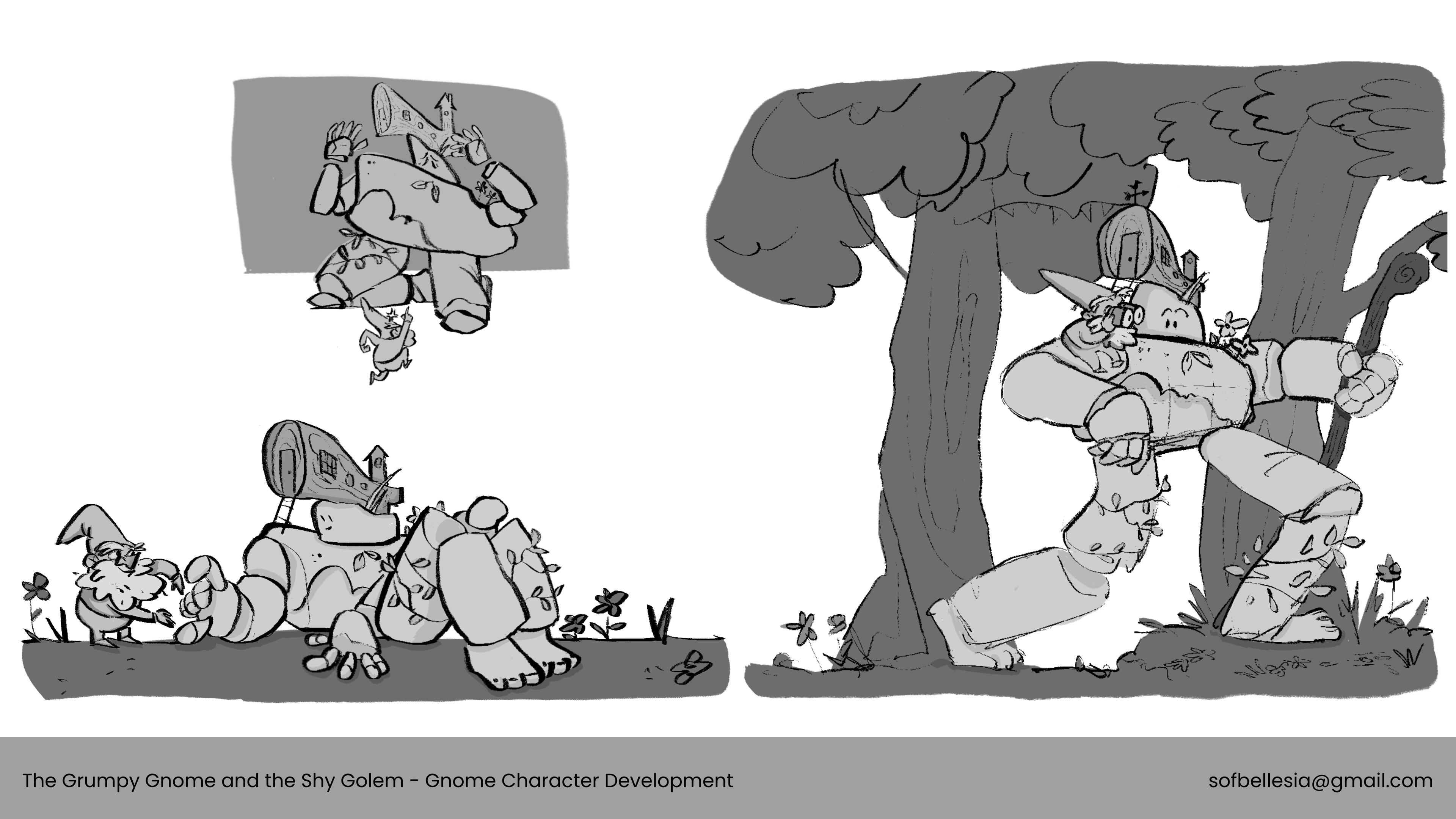 Sofia Bellesia- The Grumpy Gnome and Shy Golem- Golem and Gnome Character Interactions